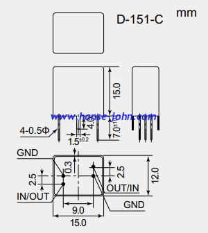 10.7Mhz crystal filter  10M12D   M. C. F. [ Monolithic Crystal Filters ]