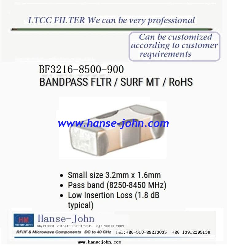 LTCC 38 Mhz  Bandpass Losspass Highpass filter customized product, combiner, bridge，Millimeter wave communic，5G filter